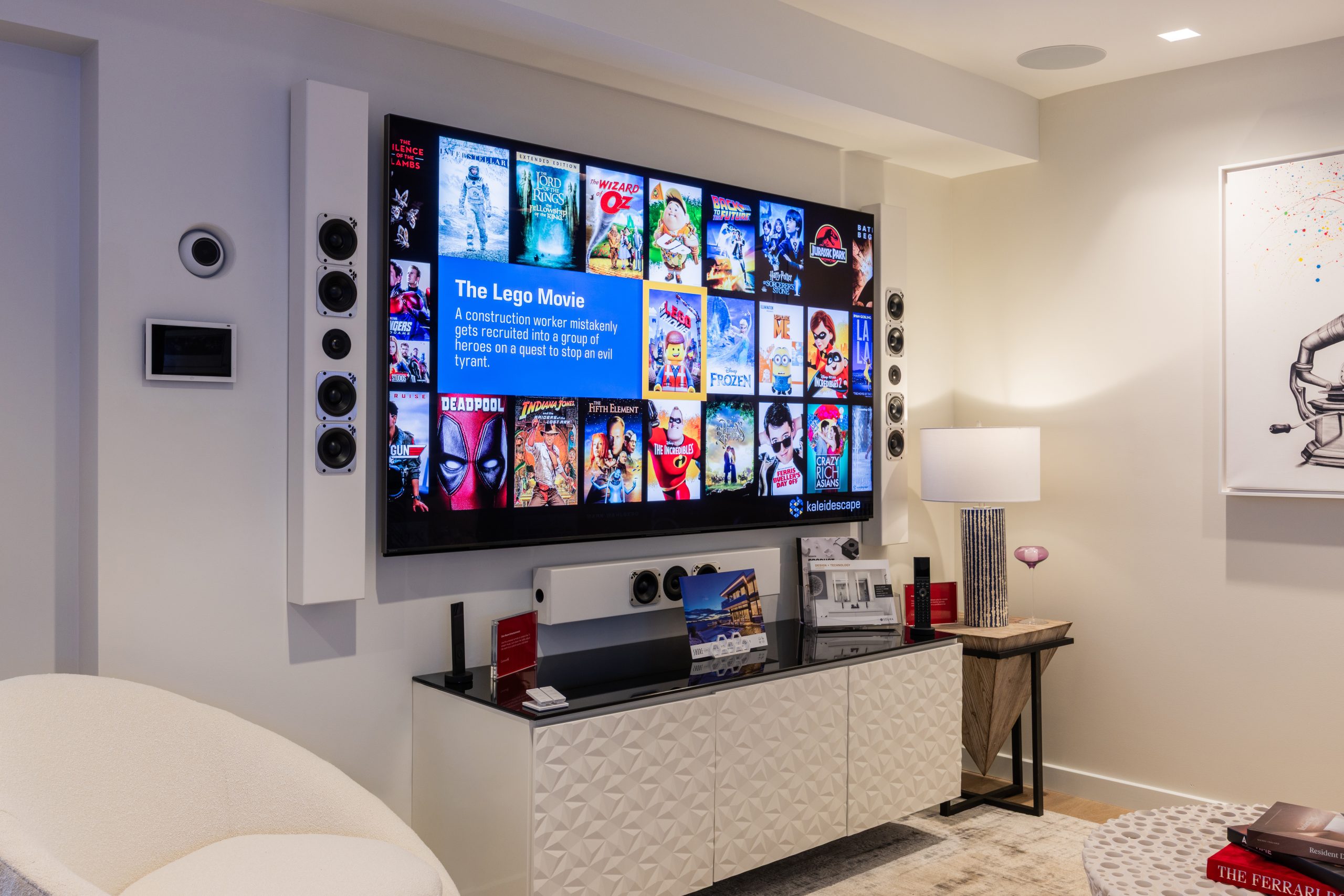 Kaleidescape system integrated into a luxury media room