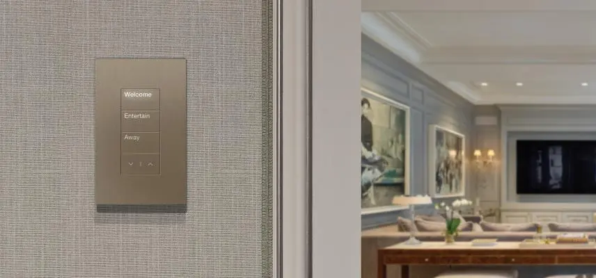Lutron keypad controlling Ketra lighting scenes