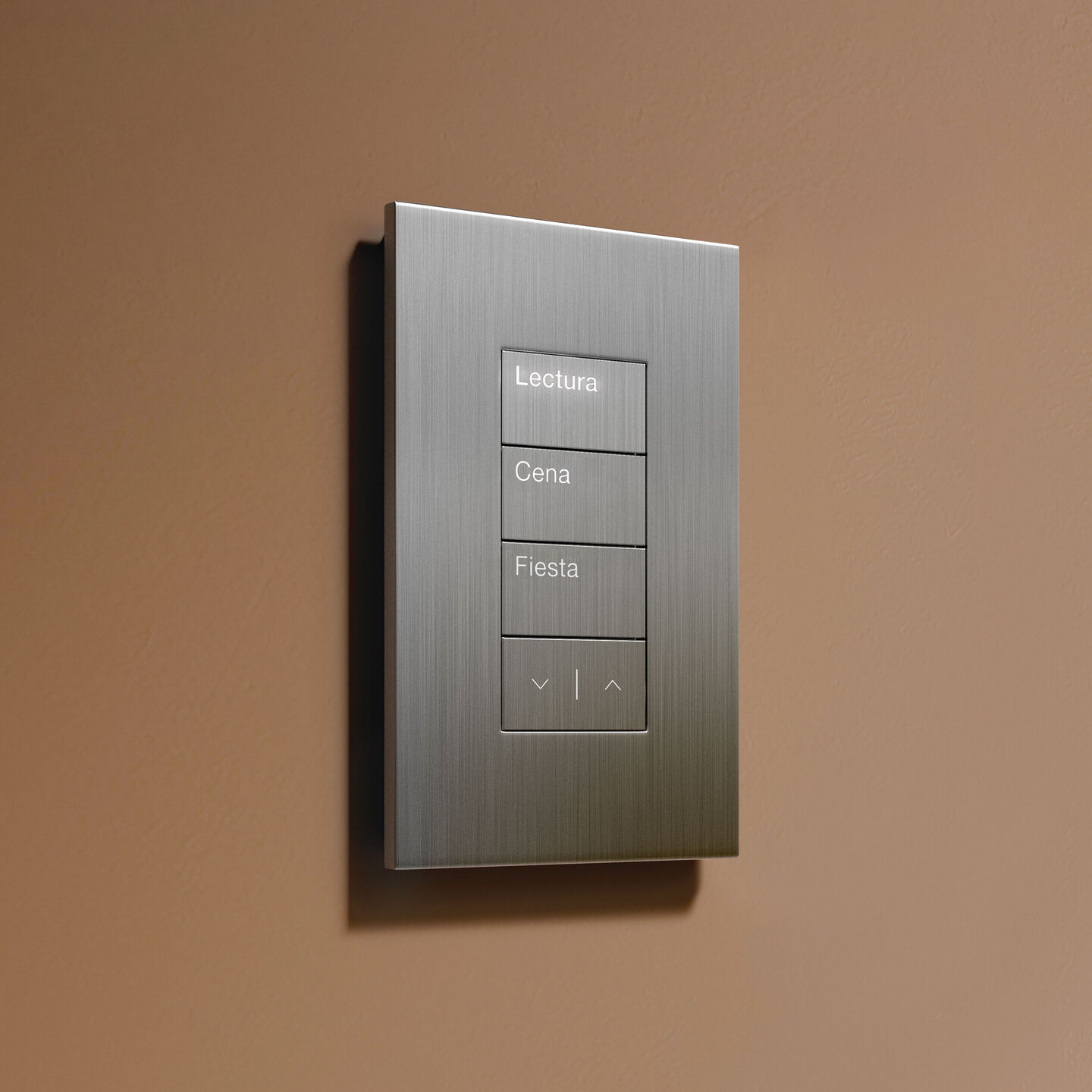 Lutron Palladiom luxury keypad for luxury coastal smart home lighting control