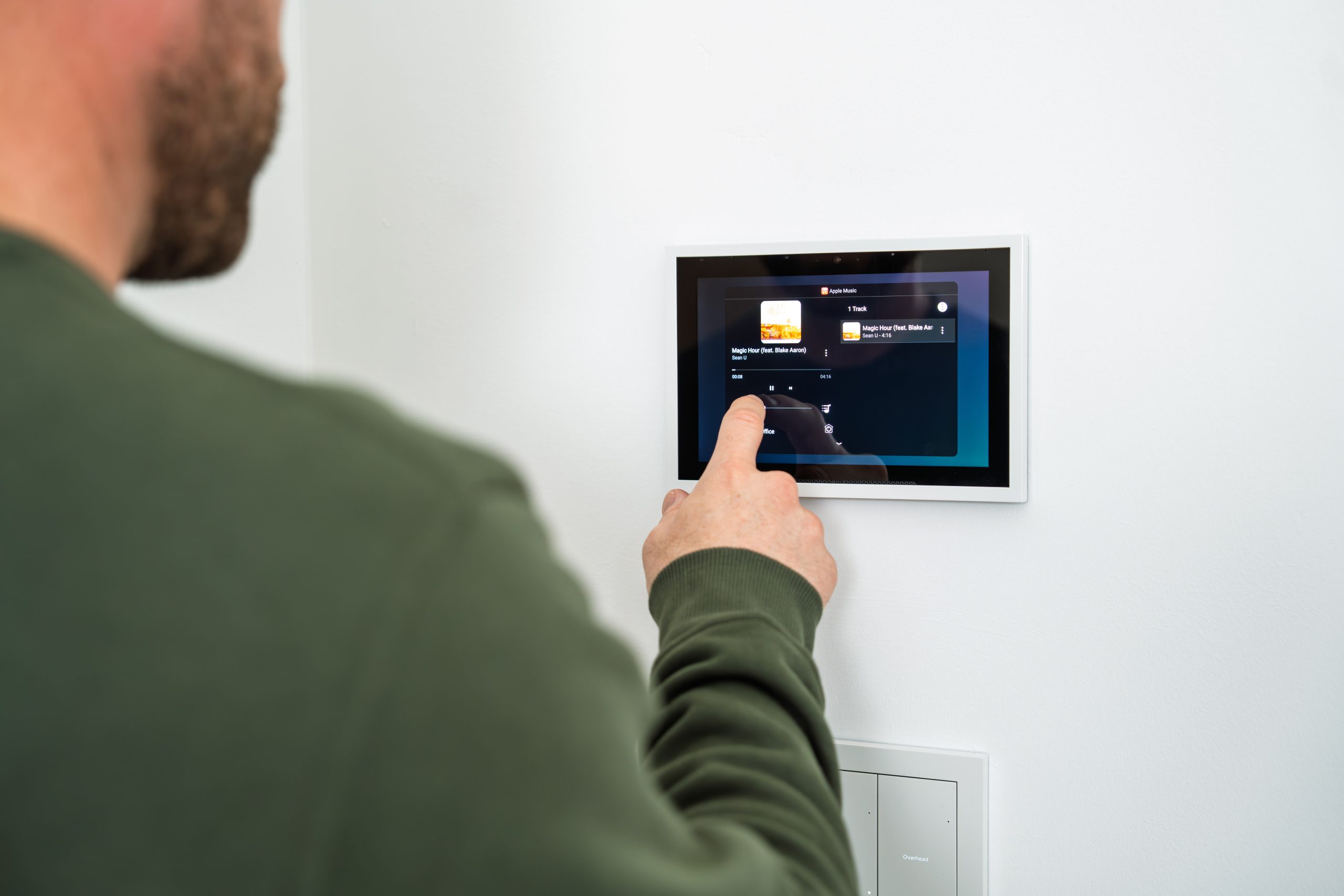 Smart home touchscreen and app control for lighting, audio, climate, and automation